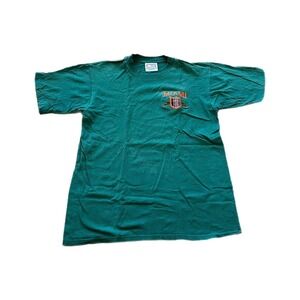Vintage‎ Miami Hurricanes Shirt Men's M Green Cotton 90s Florida Football